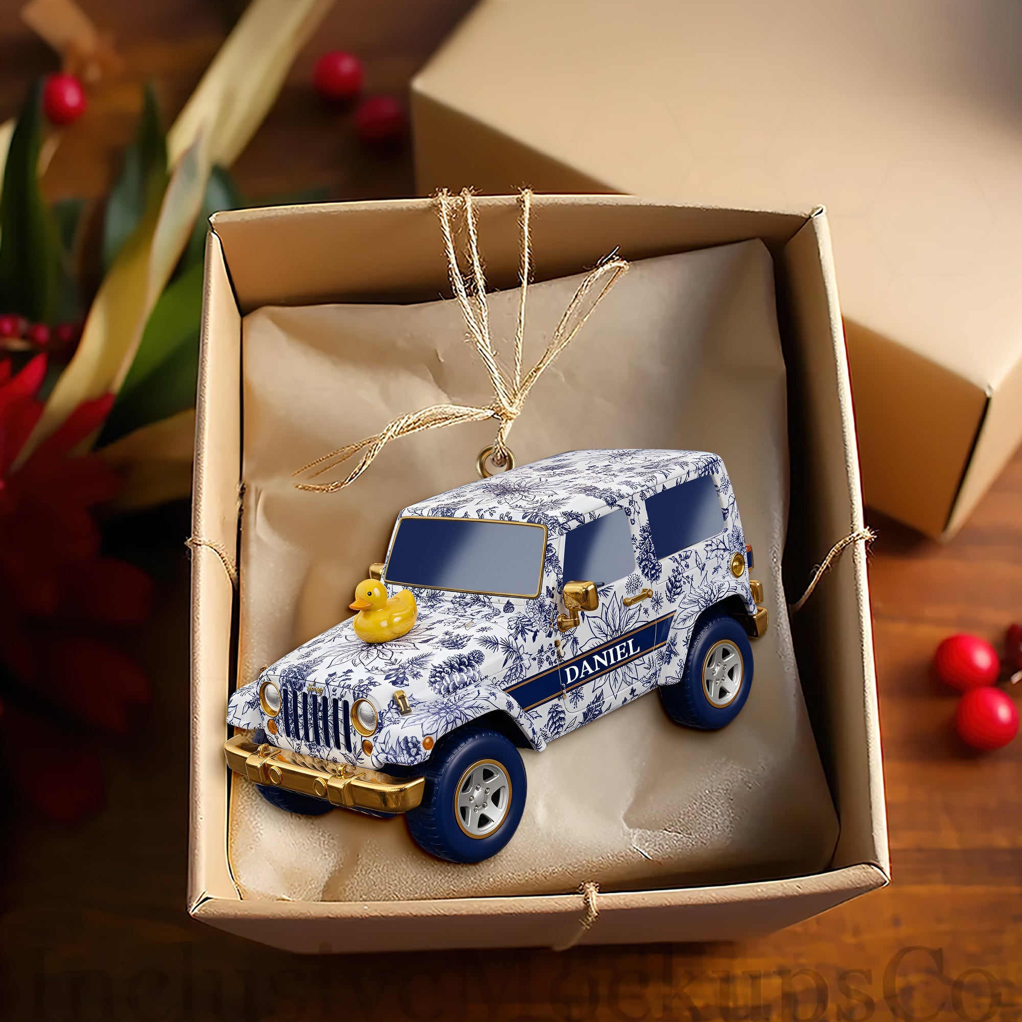 “Adventure Awaits” - Personalized Off-Road Adventure Car Ornament - Custom Gift for Outdoor Enthusiasts Ornament PopCulturePrints