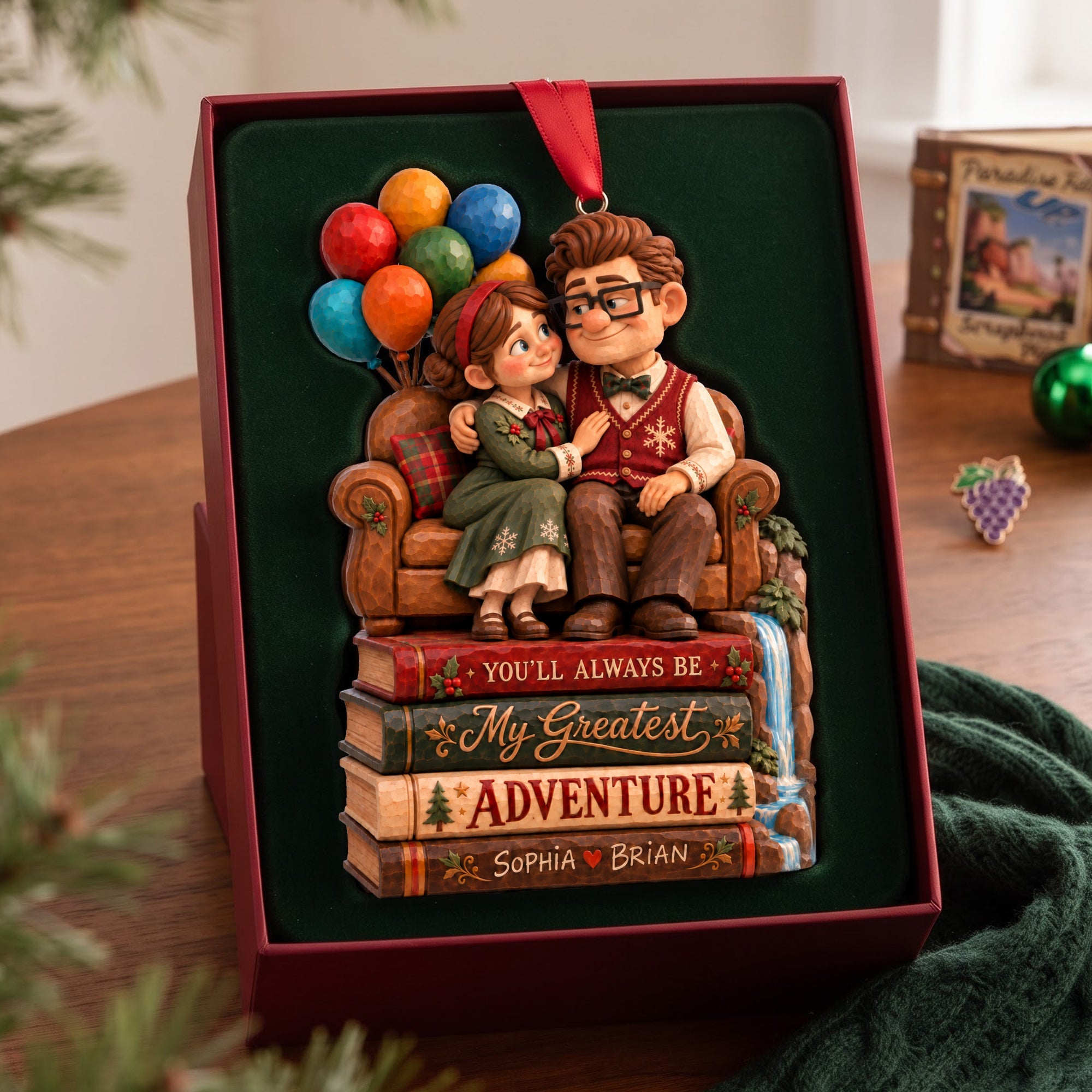 Love Is The Greatest Adventure Acrylic Ornament - Personalized Gift for Couples