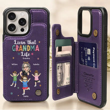 Load image into Gallery viewer, Livin&#39; That Grandma Life - Custom Personalized Leather Flip Wallet Phone Case Leather Flip Wallet Phone Case PopCulturePrints

