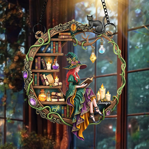 Enchanting Witch Suncatcher Ornament – A Personalized Gift for Book Lovers Ornament PopCulturePrints