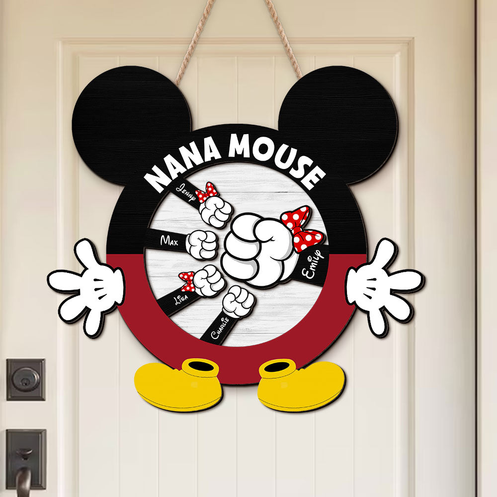 Personalized Nana Mouse Family Wood Sign Wood Sign PopCulturePrints