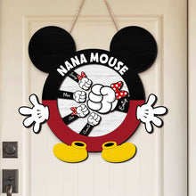 Load image into Gallery viewer, Personalized Nana Mouse Family Wood Sign Wood Sign PopCulturePrints

