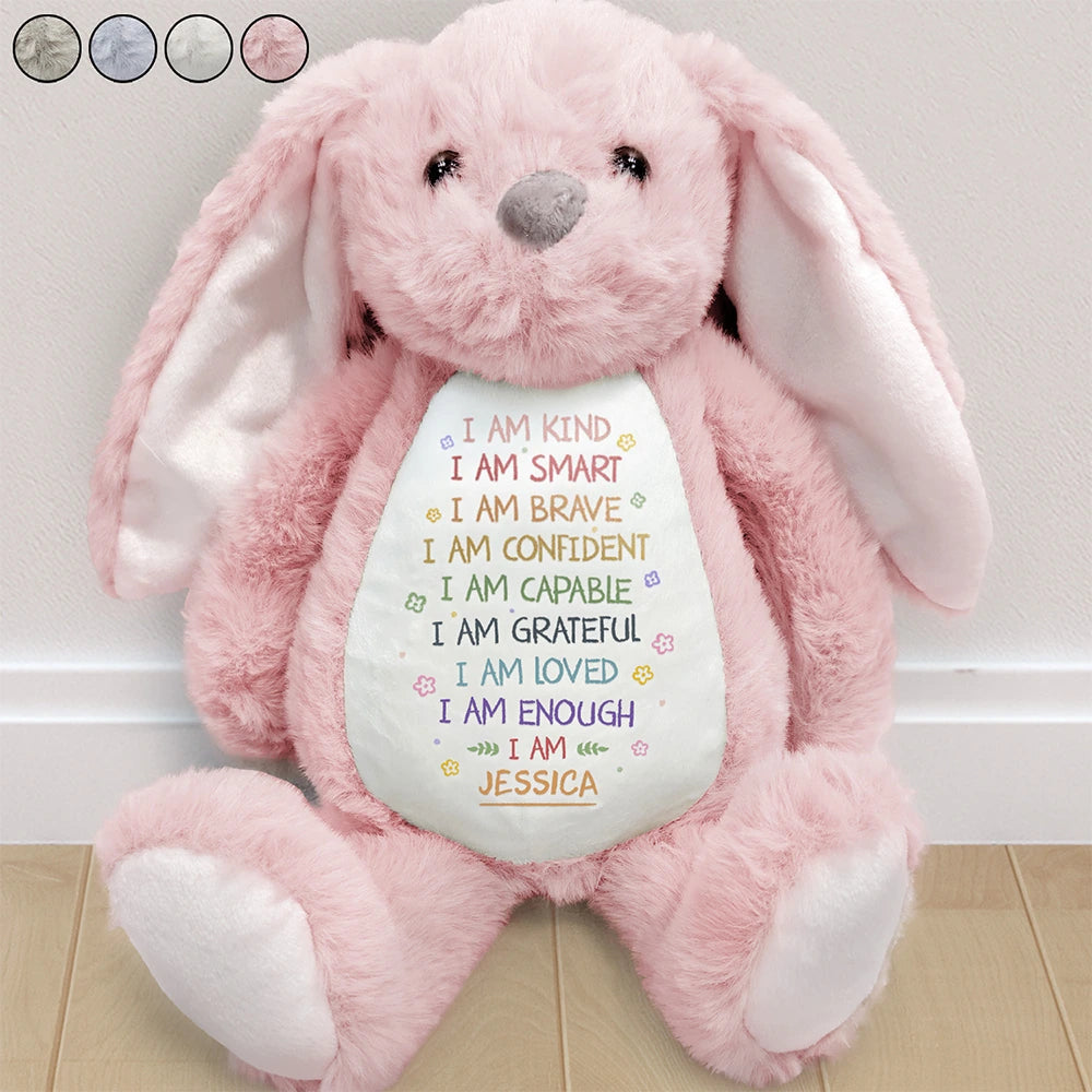 I Am Kind, I Am Smart - Personalized Soft Toy Bunny Soft Toy Bunny PopCulturePrints
