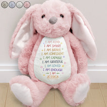 Load image into Gallery viewer, I Am Kind, I Am Smart - Personalized Soft Toy Bunny Soft Toy Bunny PopCulturePrints
