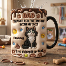 Load image into Gallery viewer, Dad, Thanks For Putting Up With My Shit - Personalized Cat Dad Magic Ceramic Coffee Mug Coffee Mug PopCulturePrints

