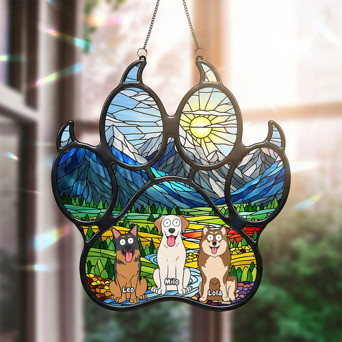 Paw-some Love: Custom Funny Dog Suncatcher - Perfect Personalized Gifts for Dog Lovers Ornament PopCulturePrints
