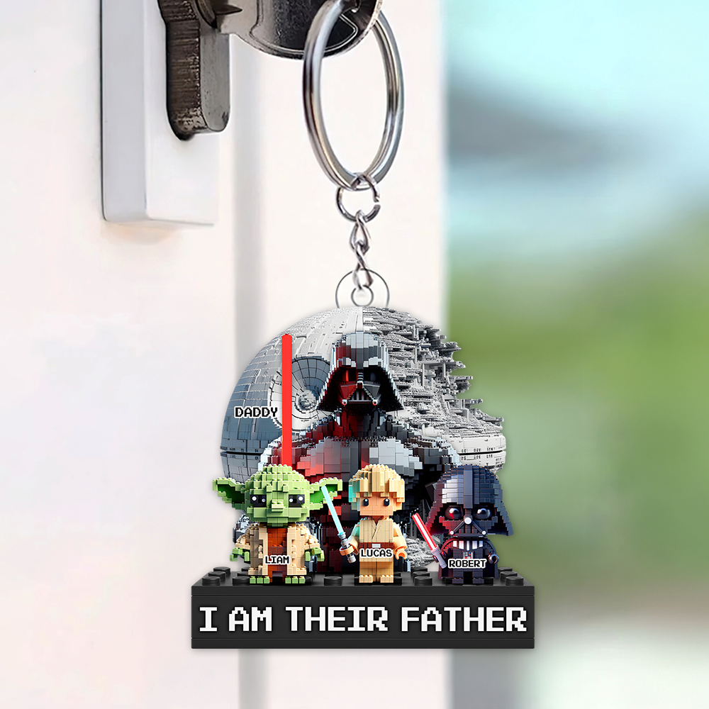 "I Am Their Father" - Galaxy Dad Keychain - Personalized Gifts for Dad, Grandpa, and More Keychains PopCulturePrints