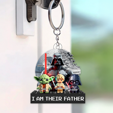 Load image into Gallery viewer, &quot;I Am Their Father&quot; - Galaxy Dad Keychain - Personalized Gifts for Dad, Grandpa, and More Keychains PopCulturePrints
