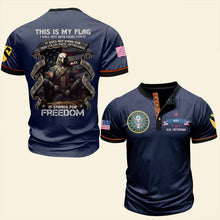 Load image into Gallery viewer, Personalized Veteran T-Shirt - This Is My Flag, Stands for Freedom
