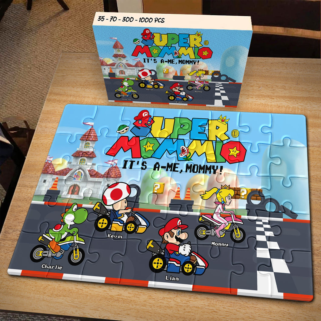 “It's-a-Me, Mommy!” - Personalized Jigsaw Puzzle - Unique Gift for Moms and Grandmas. Jigsaw Puzzles PopCulturePrints
