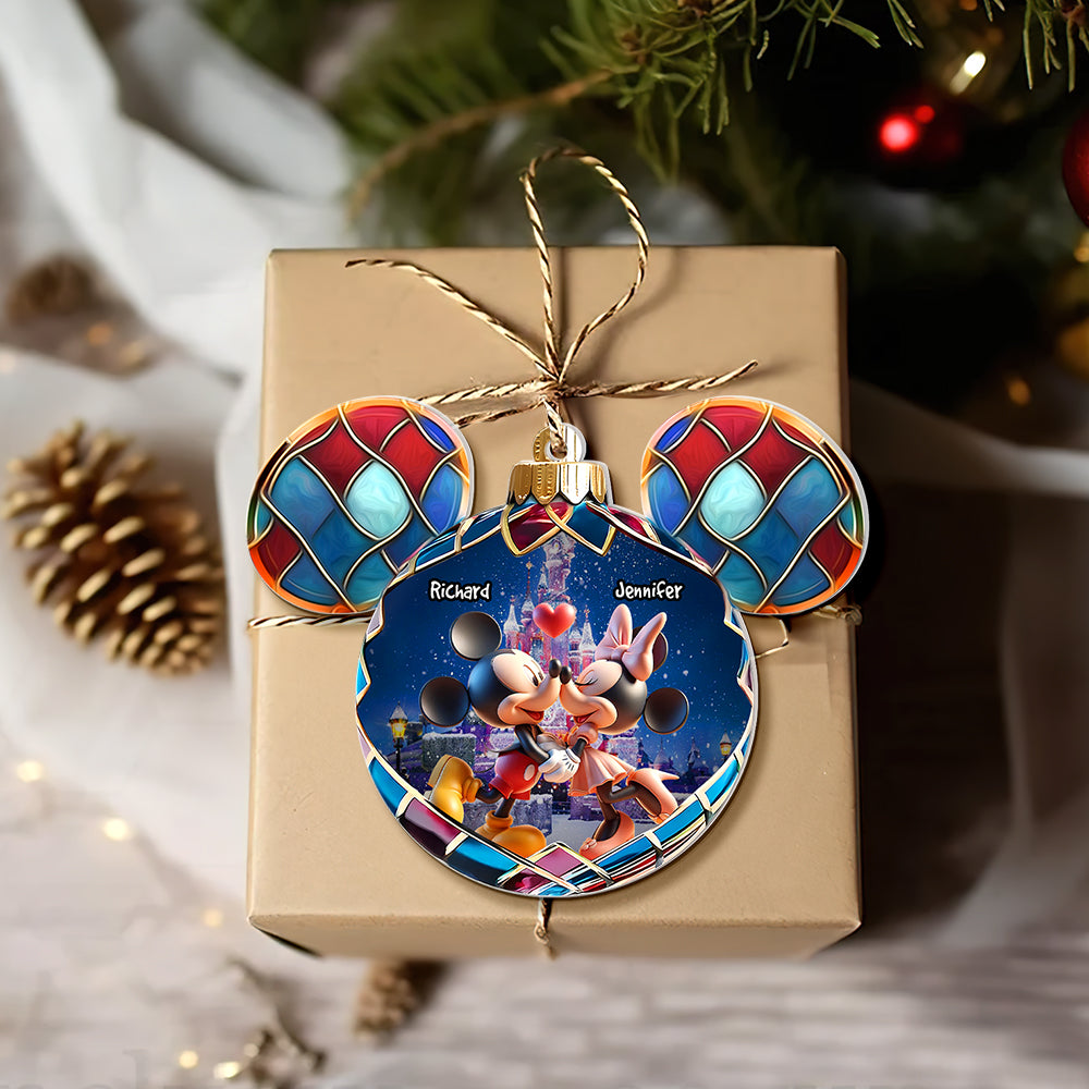 Customizable Christmas Ornament for Couples - Mickey & Minnie Theme