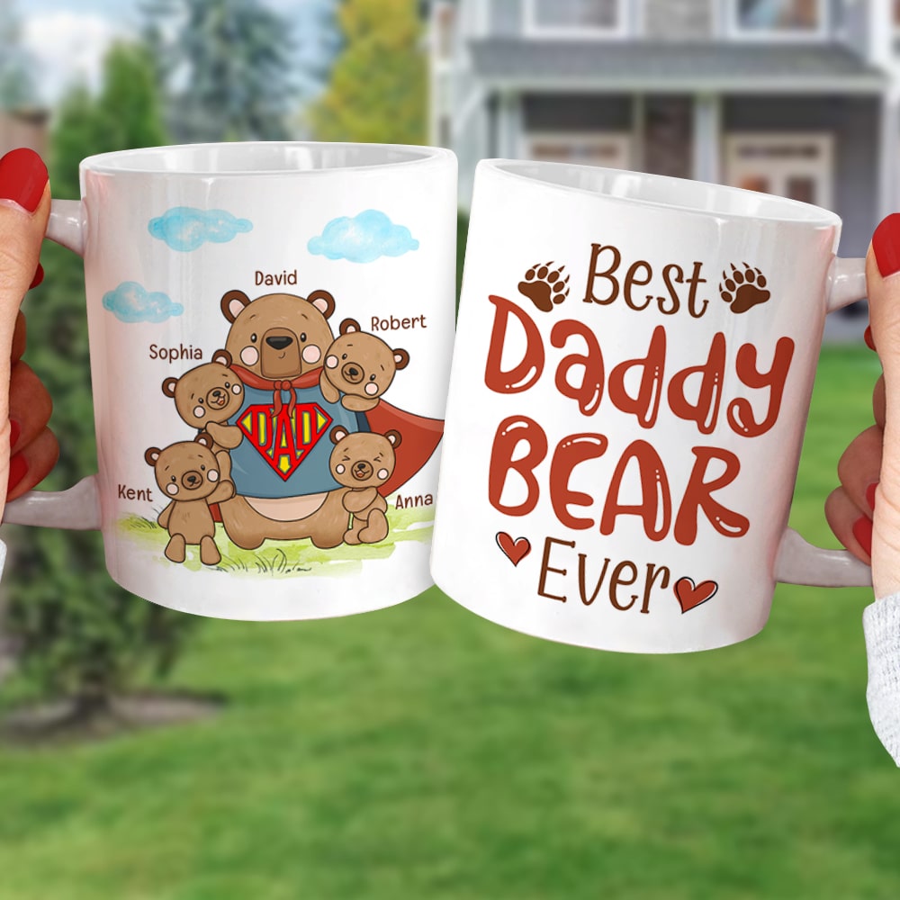 Personalized 'Best Daddy Bear Ever' Coffee Mug Coffee Mug PopCulturePrints