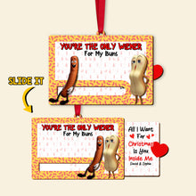 Load image into Gallery viewer, Custom Christmas Ornament for Couples | Hot Dog and Bun Design | Valentine&#39;s Day Gifts Ornament PopCulturePrints
