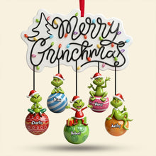 Load image into Gallery viewer, Merry Grinchmas Hanging Ornament - Personalized Christmas Gift for Family &amp; Friends Ornament PopCulturePrints

