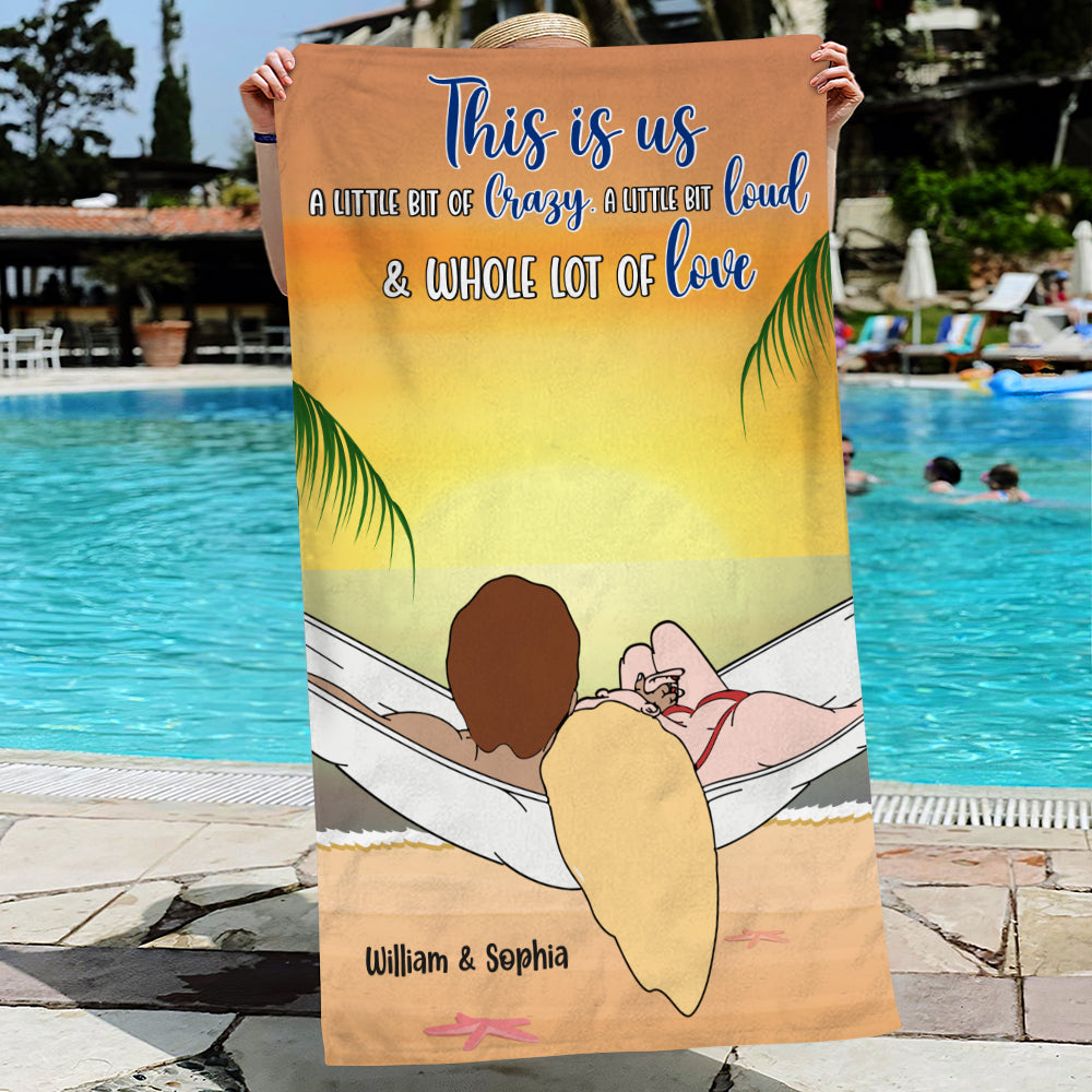 Personalized Beach Towel for Couples - This Is Us Beach Towel PopCulturePrints