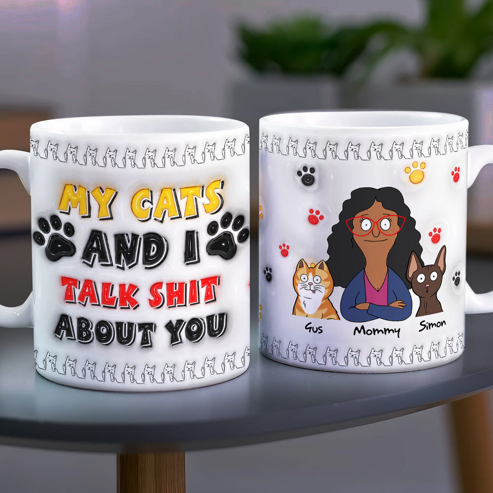 My Cats and I Talk Shit About You - Adorable Little Cats Coffee Mug - Personalized Gift for Cat Lovers Coffee Mug PopCulturePrints