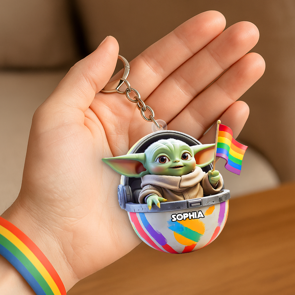 Celebrate Diversity with Our Galaxy Monster LGBT Keychain - Personalized Gifts for Everyone Keychains PopCulturePrints
