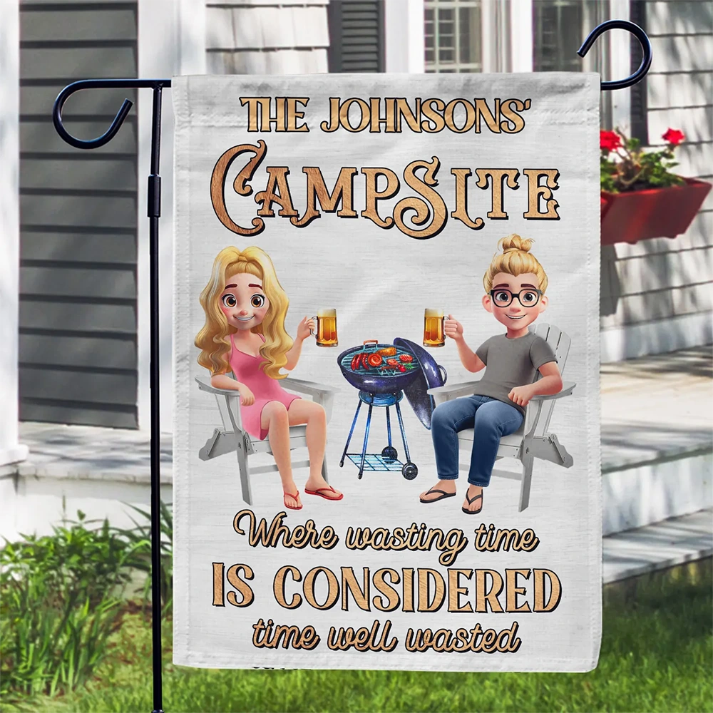 "Where the Neighbors Listen to Good Music" - Personalized Poolside Paradise 3D Effect Flag Flag PopCulturePrints