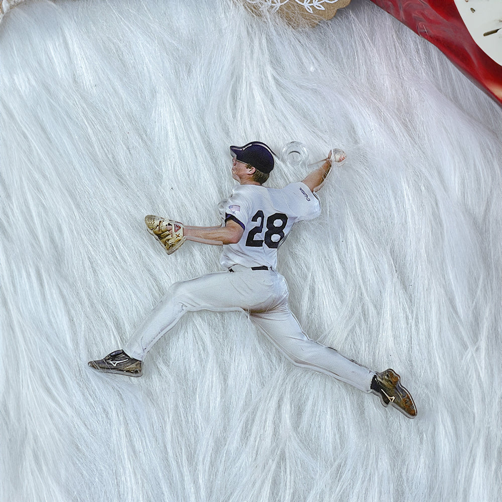 Personalized Baseball Player Ornament - Custom Photo Gift Ornament PopCulturePrints