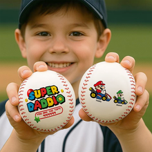 Load image into Gallery viewer, &quot;Super Daddio: You Are the Tops!&quot; - Personalized Baseball for Father&#39;s Day - Custom Gift for Dads and Kids Baseball PopCulturePrints

