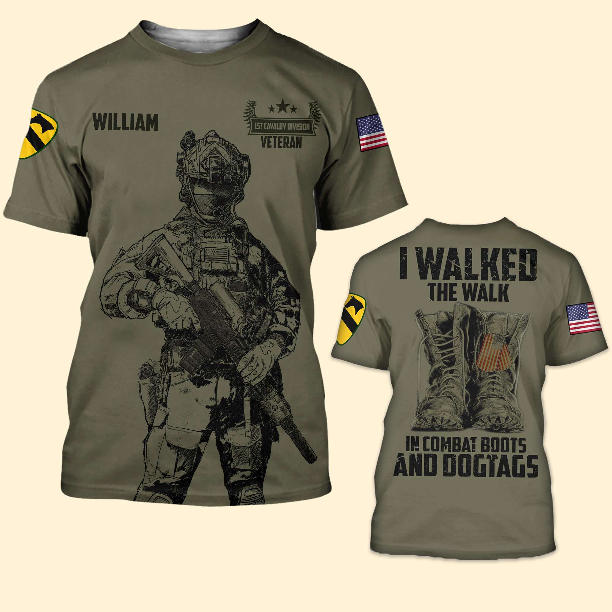 Personalized Military Veteran T-Shirt - I Walked The Walk