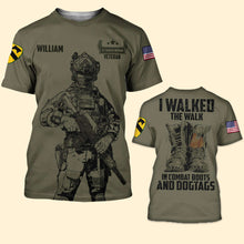 Load image into Gallery viewer, Personalized Military Veteran T-Shirt - I Walked The Walk
