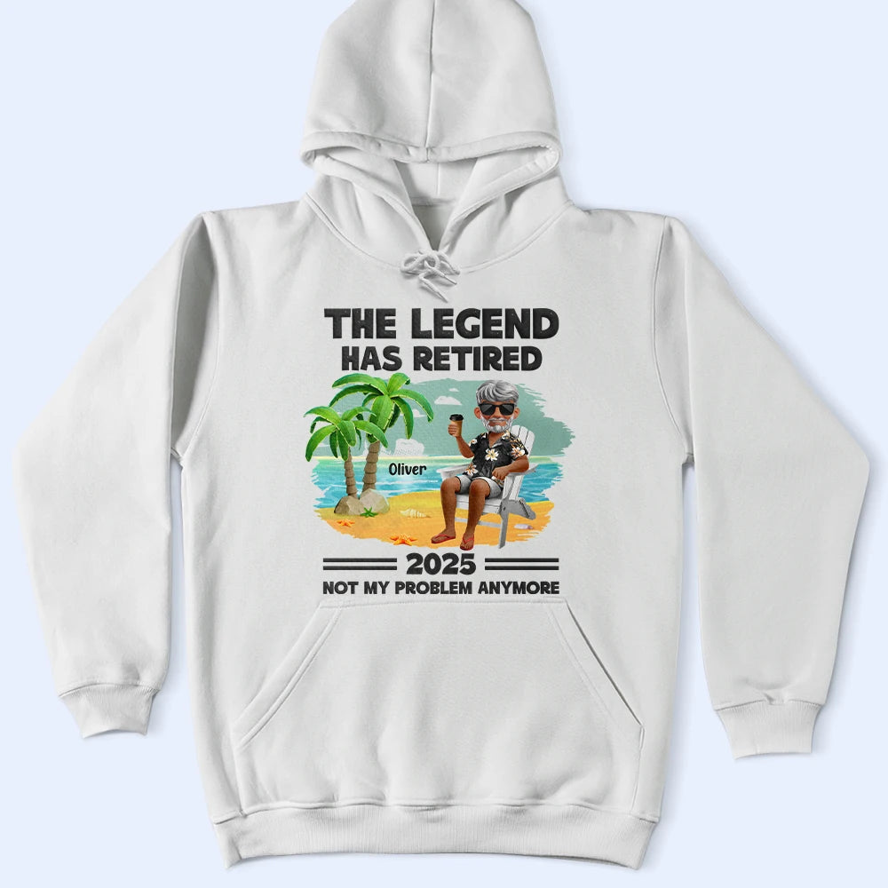 The Legend Has Retired Vintage Cartoon - Personalized T Shirt Gift for Dad, Grandpa, Retirees T-shirt PopCulturePrints