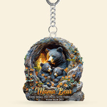 Load image into Gallery viewer, Mama Bear Keychain - Personalized Gifts for Mom and Grandma Keychains PopCulturePrints
