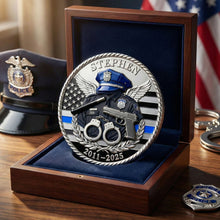 Load image into Gallery viewer, Honor Their Service: Personalized Law Enforcement Appreciation Coin - Gift for Police Retirement Coin PopCulturePrints
