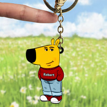 Load image into Gallery viewer, Personalized Funny Dog Cartoon Keychain - Custom Name Gift Keychains PopCulturePrints
