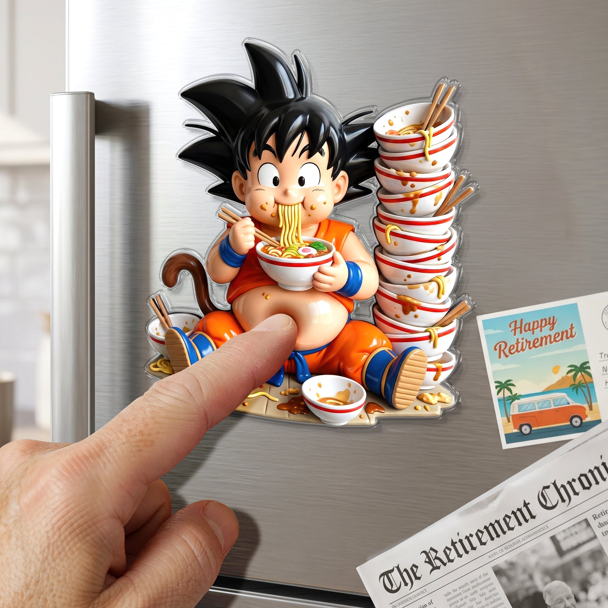 “Indulge in Laughter!” – Funny Eating Anti-collision Acrylic Fridge Magnet - Personalized Gift for Food Lovers