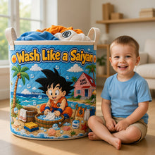 Load image into Gallery viewer, Wash Like A Legend Quilted Laundry Basket - Personalized Gifts 04toqn290626 Laundry Basket PopCulturePrints
