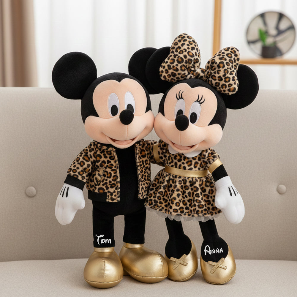 "Celebrate Love with a Roar!" - Leopard Style Animated Couple Shaped Pillow - Personalized Gift for Any Occasion Pillow PopCulturePrints