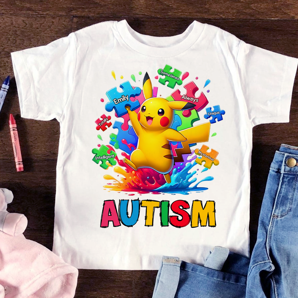 Embrace Uniqueness: Personalized Autism T-Shirt - A Special Gift for Kids Shirts PopCulturePrints