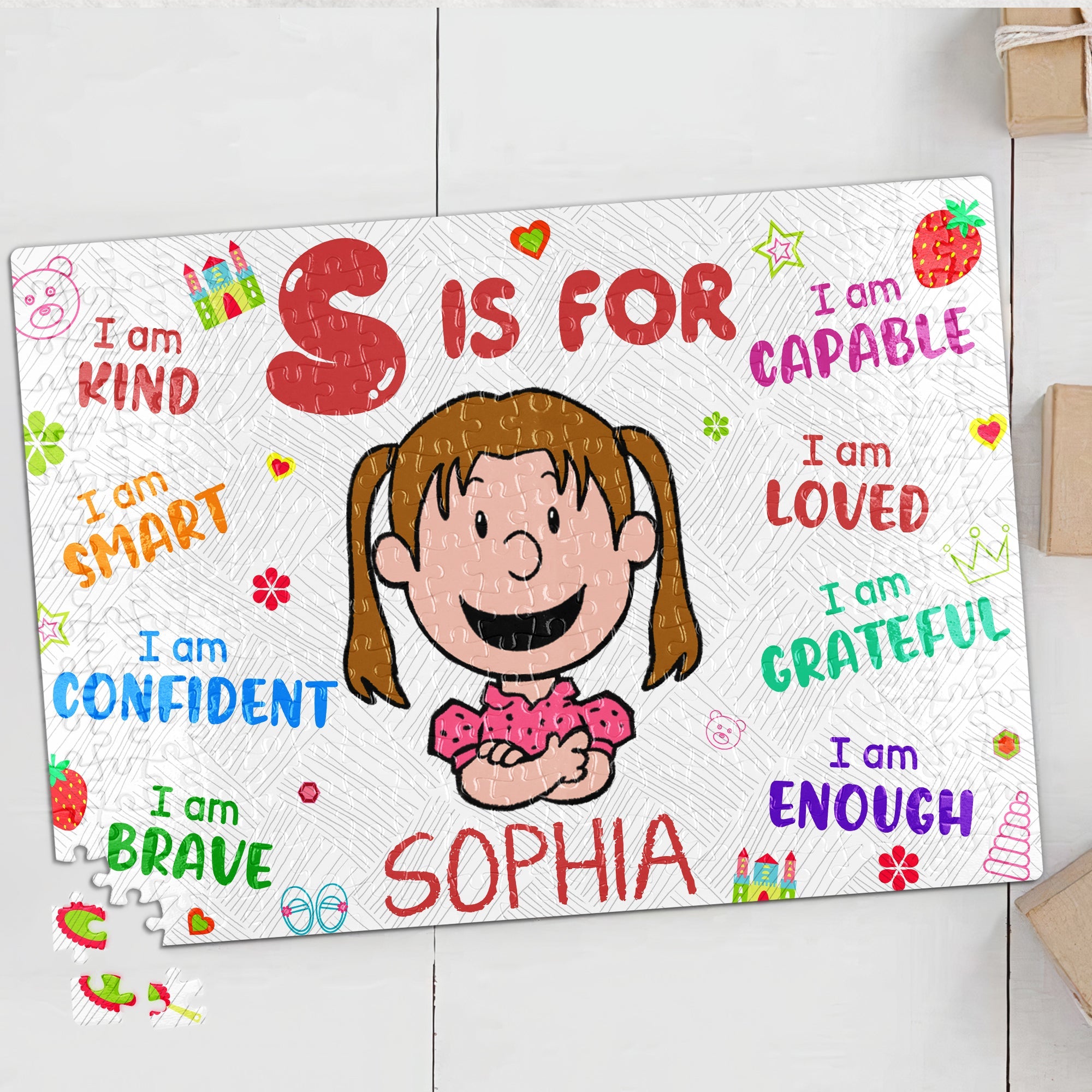 Personalized Inspirational Kids Jigsaw Puzzle - Custom Name Puzzle