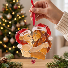 Load image into Gallery viewer, Affectionate King &amp; Queen Sea Glass Effect Ornament, Personalized Gifts For Couple 03qhtn091026 Ornament PopCulturePrints
