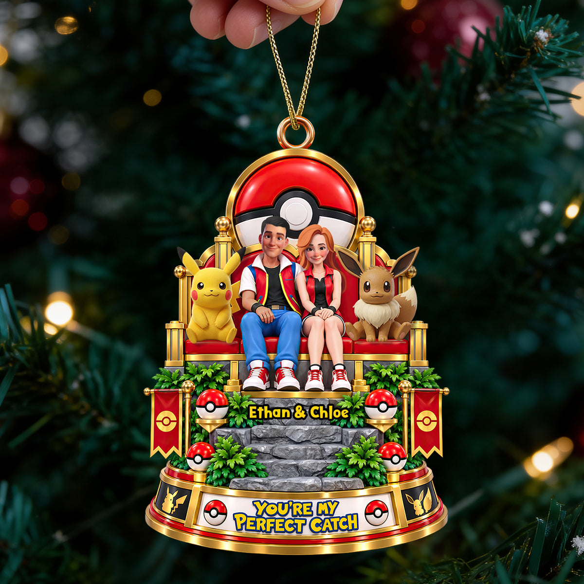 You're My Perfect Catch - Personalized Couple Christmas Ornament