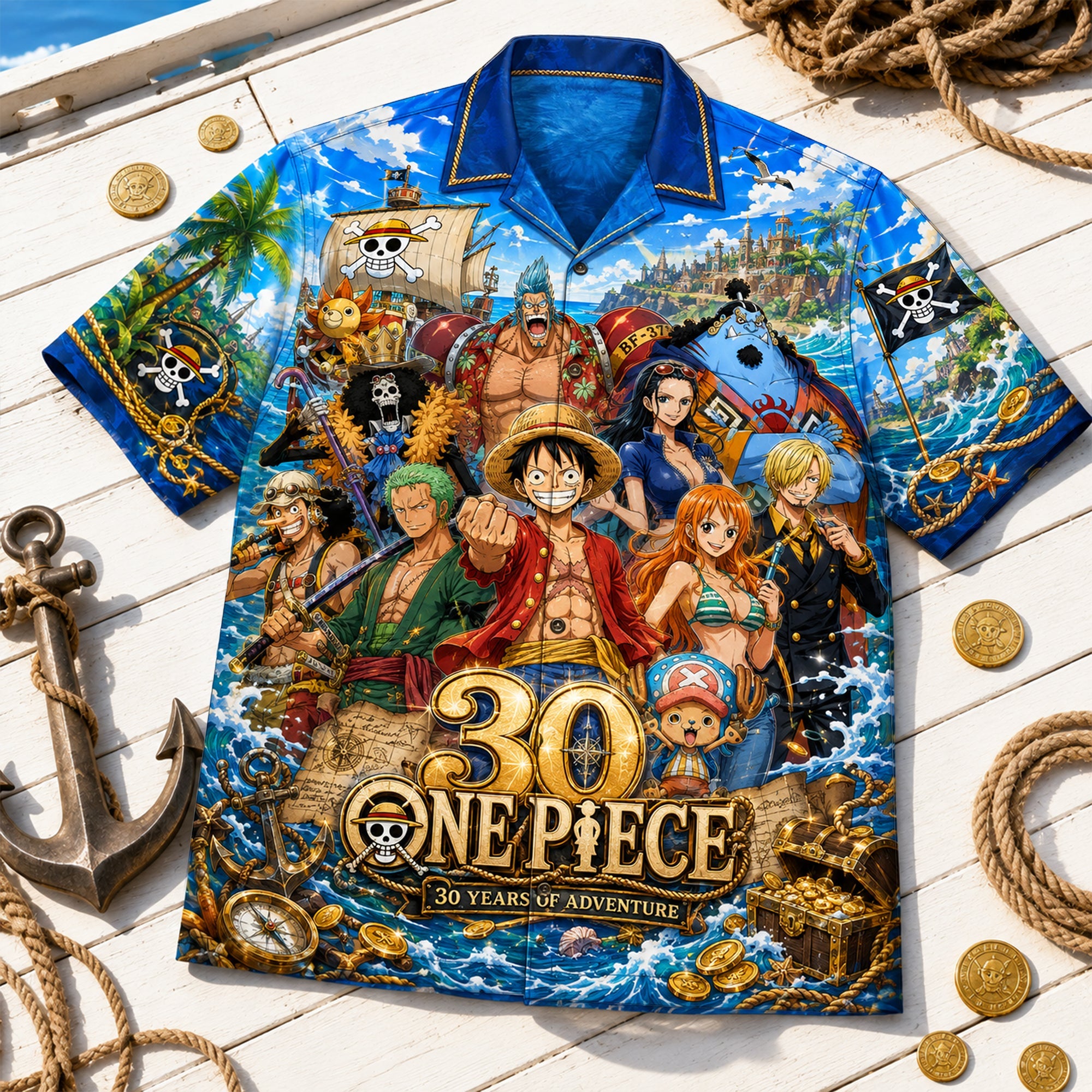 30 Years of Adventure Hawaiian Shirt - A Unique Gift for Anime Lovers