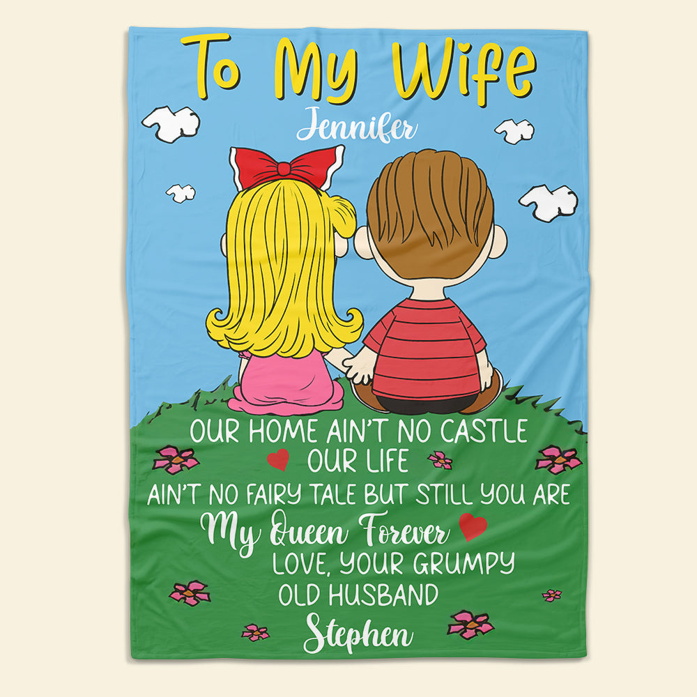 Personalized Cartoon Character Blanket for Couples - Perfect Gift for Your Wife! Blanket PopCulturePrints