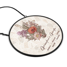 Load image into Gallery viewer, “Brighten Her Day with Grandma&#39;s Garden” - Personalized Stained Glass Window Hanging Suncatcher - Gift for Grandma, Mom, and Loved Ones Suncatcher Ornament PopCulturePrints
