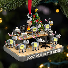 Load image into Gallery viewer, &quot;Boss’s Pain in the Asses&quot; - Personalized Boss&#39;s Donkey Squad Christmas Ornament - Custom Gift for Coworkers Ornament PopCulturePrints
