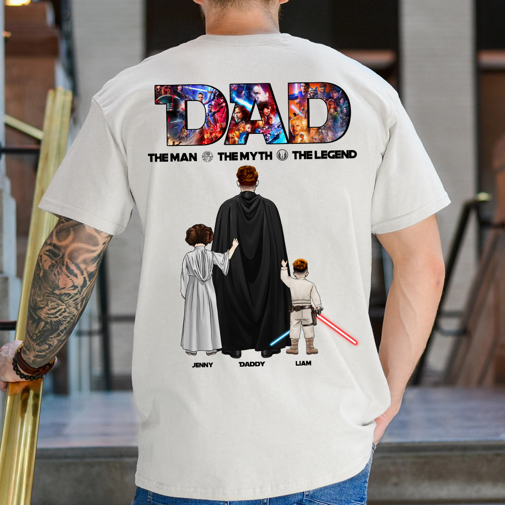 A Legend in Every Stitch - The Galaxy Dad Shirt - Personalized Gift for Dad Shirts PopCulturePrints