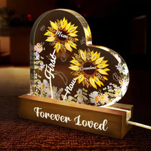 Load image into Gallery viewer, Forever Loved: Sunflower First Mom Now Grandma - Personalized Custom Shaped LED Light Gift Custom Shaped LED Light PopCulturePrints
