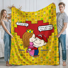 Load image into Gallery viewer, Personalized Mario Theme Couple Blanket Blanket PopCulturePrints
