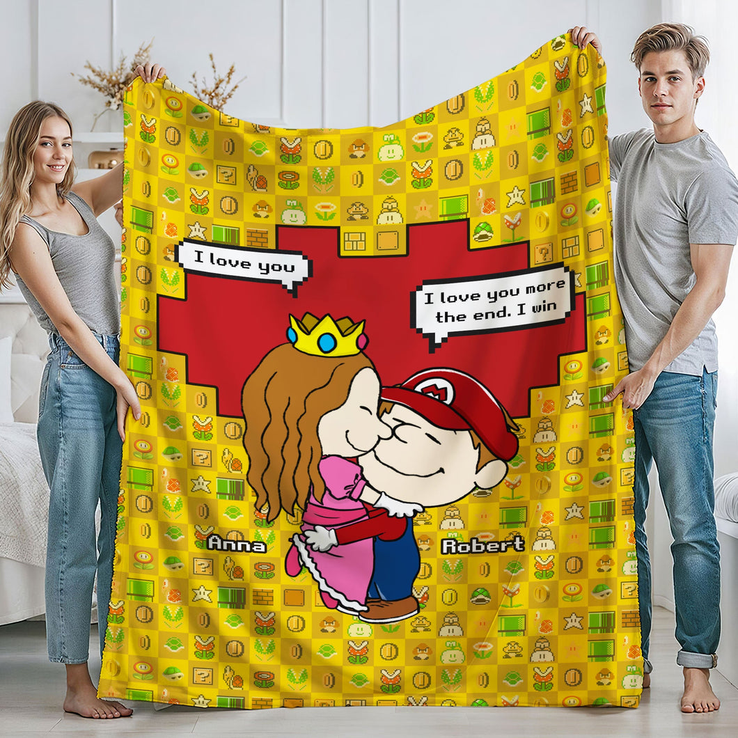 Personalized Mario Theme Couple Blanket Blanket PopCulturePrints