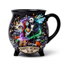 Load image into Gallery viewer, Simply Meant To Be – Gothic Couple Cauldron Mug - Personalized Gifts For Couples Cauldron Mug PopCulturePrints
