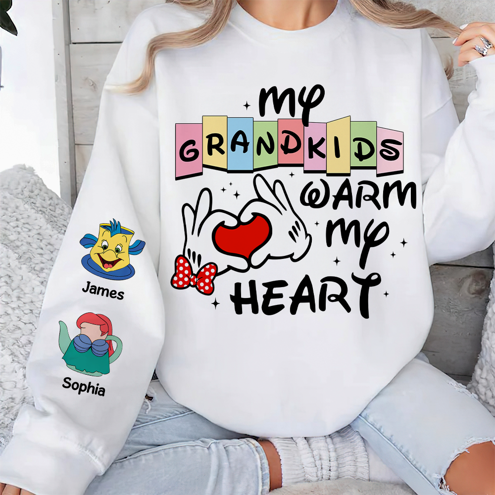 My Grandkids Warm My Heart - Personalized 3D Shirt for Grandma AOP Products PopCulturePrints