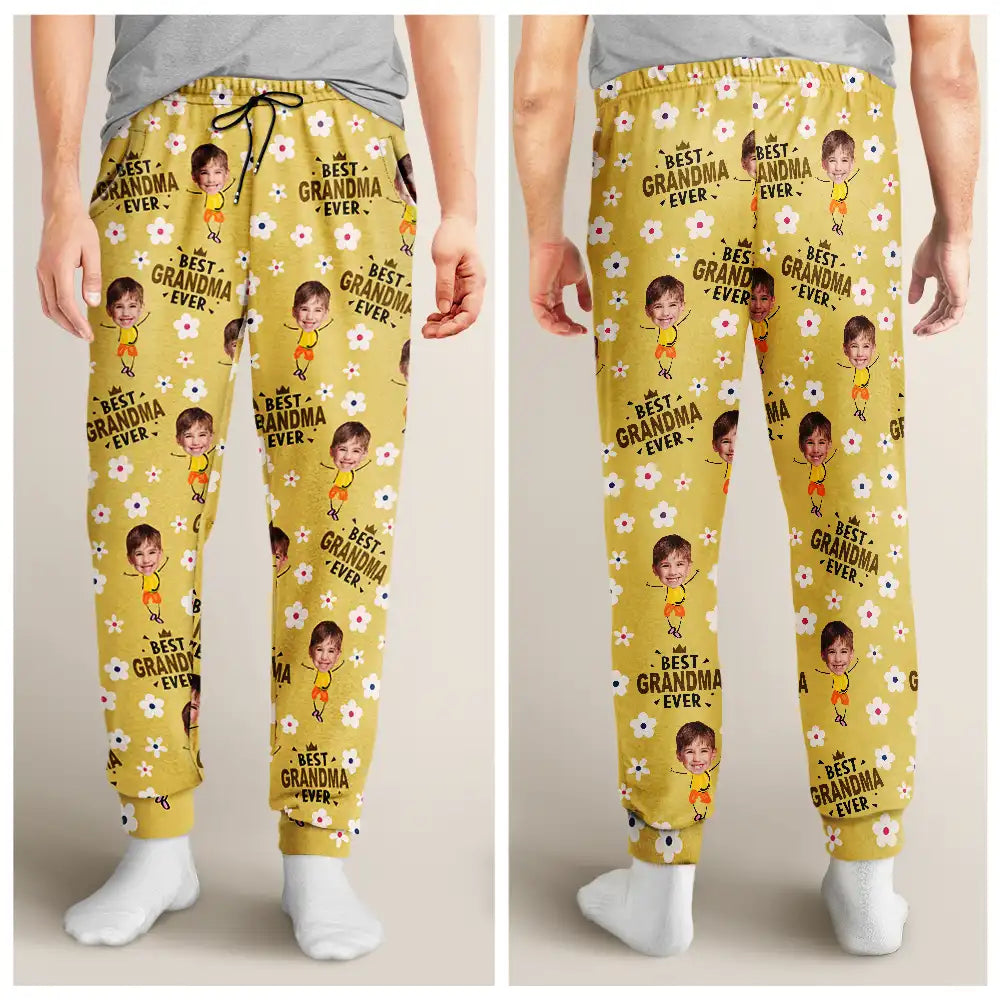 Custom Photo Best Mom & Grandma Ever Pajama Pants - Personalized Gift for Moms, Grandmas & Special Occasions Pajama Pants PopCulturePrints