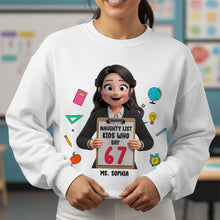 Load image into Gallery viewer, Naughty List Teacher Shirt - Personalized Gift for Teachers Shirts PopCulturePrints
