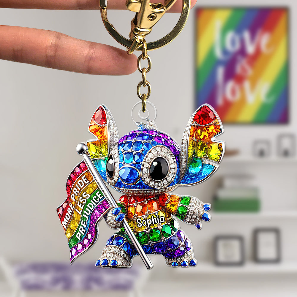 "Celebrate Love and Pride" - LGBT Keychain, Customizable Gift for Friends, Family, & Allies Keychains PopCulturePrints
